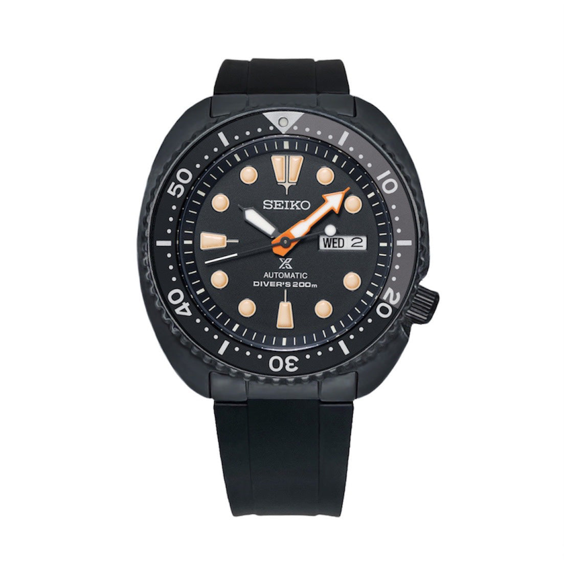 END LINK RUBBER STRAP FOR SEIKO TURTLE BLACK PVD Clockwork