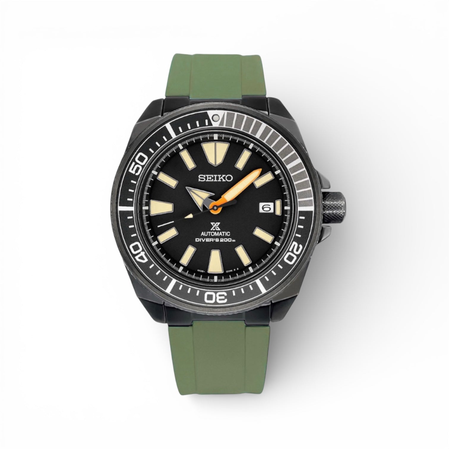 END LINK RUBBER STRAP FOR SEIKO SAMURAI - BLACK PVD – Clockwork