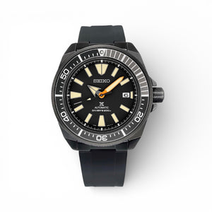 END LINK RUBBER STRAP FOR SEIKO SAMURAI - BLACK PVD – Clockwork