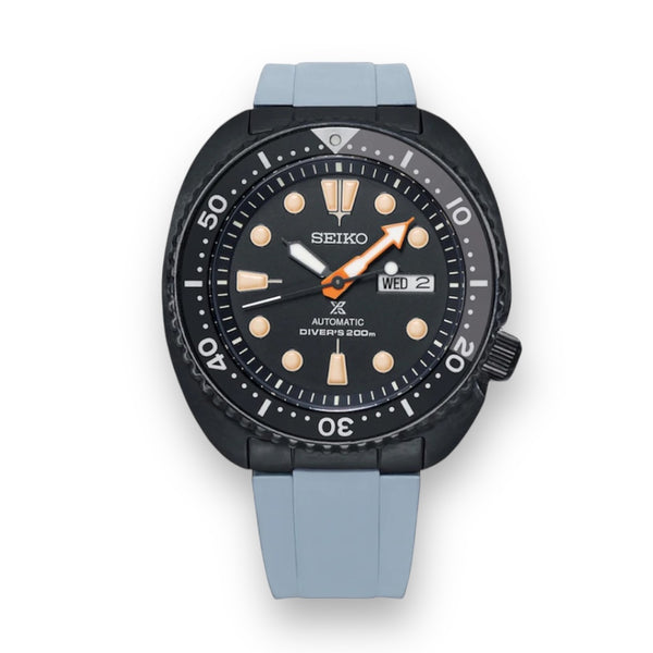 END LINK RUBBER STRAP FOR SEIKO TURTLE - BLACK PVD