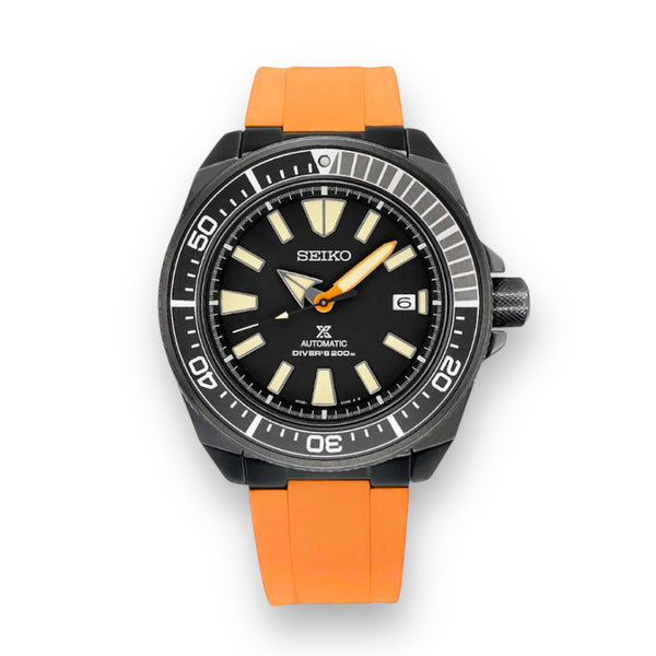 END LINK RUBBER STRAP FOR SEIKO SAMURAI - BLACK PVD