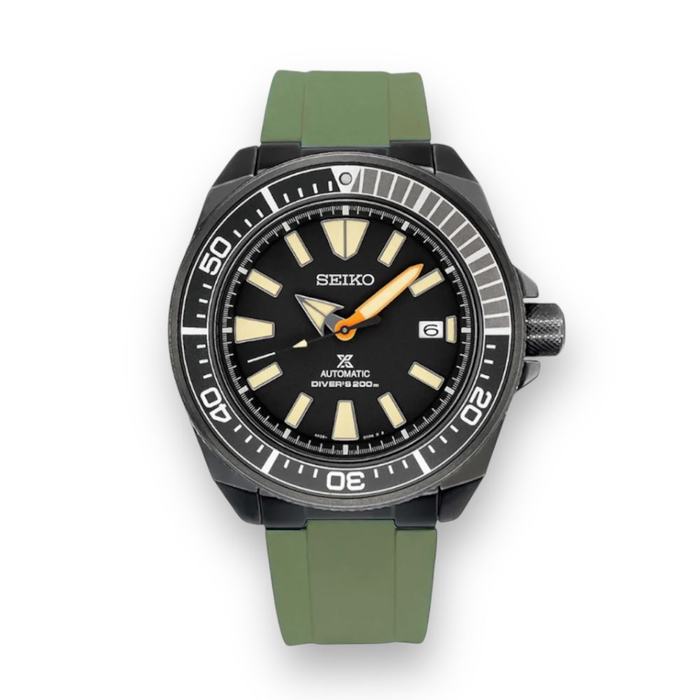 END LINK RUBBER STRAP FOR SEIKO SAMURAI - BLACK PVD