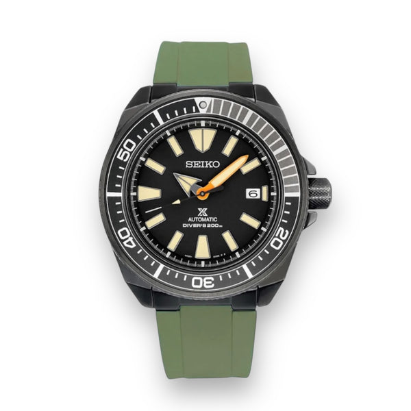 END LINK RUBBER STRAP FOR SEIKO SAMURAI - BLACK PVD