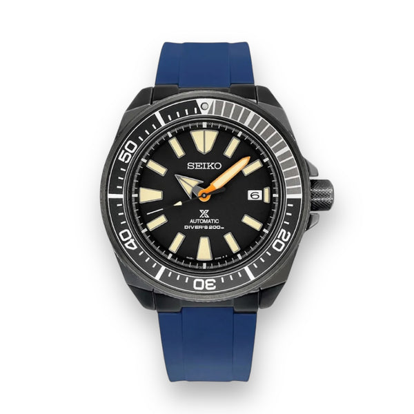 END LINK RUBBER STRAP FOR SEIKO SAMURAI - BLACK PVD