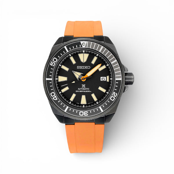 END LINK RUBBER STRAP FOR SEIKO SAMURAI - BLACK PVD