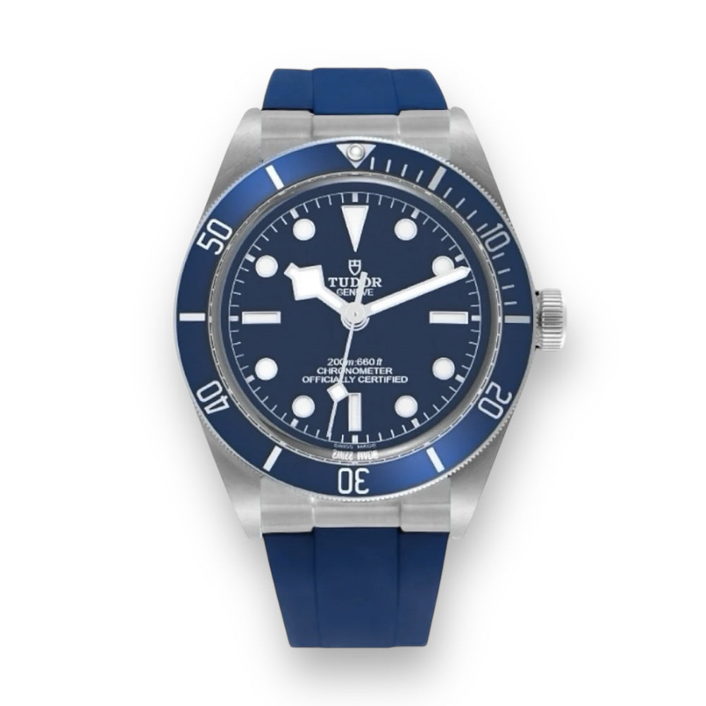TUDOR ブラックベイ58 RUBBER B ネイビー ラバーベルト Tudor Black Bay 58 Rubber Strap - Tang Buckle Series by Rubber B