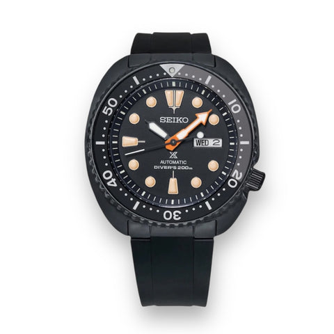 END LINK RUBBER STRAP FOR SEIKO TURTLE - BLACK PVD