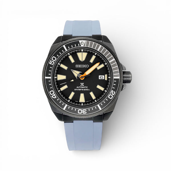 END LINK RUBBER STRAP FOR SEIKO SAMURAI - BLACK PVD