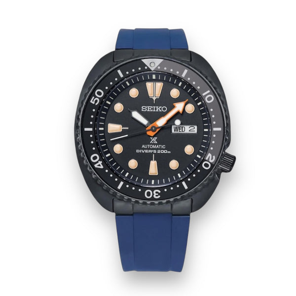 END LINK RUBBER STRAP FOR SEIKO TURTLE - BLACK PVD