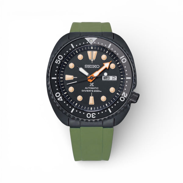 END LINK RUBBER STRAP FOR SEIKO TURTLE - BLACK PVD