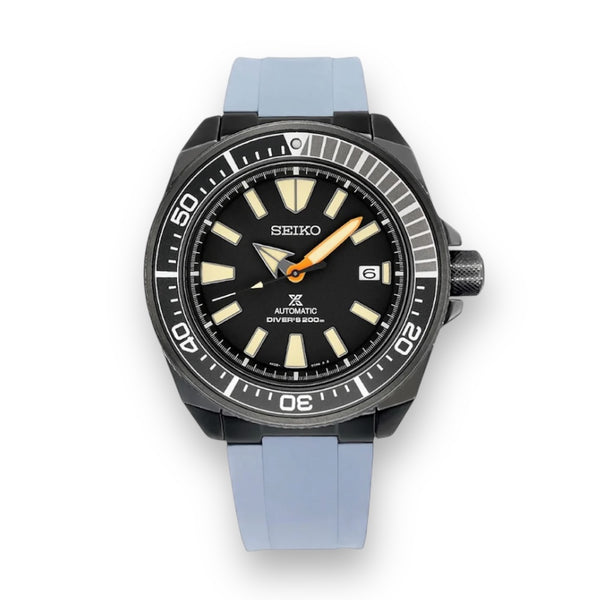 END LINK RUBBER STRAP FOR SEIKO SAMURAI - BLACK PVD